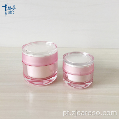 Frasco de creme acrílico para cuidados com a pele para uso cosmético